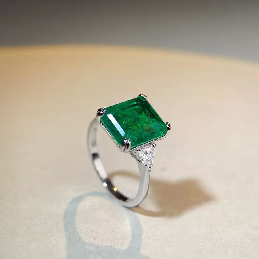 925 Sterling Silver Zircon Geometric Ring Apparel and Accessories