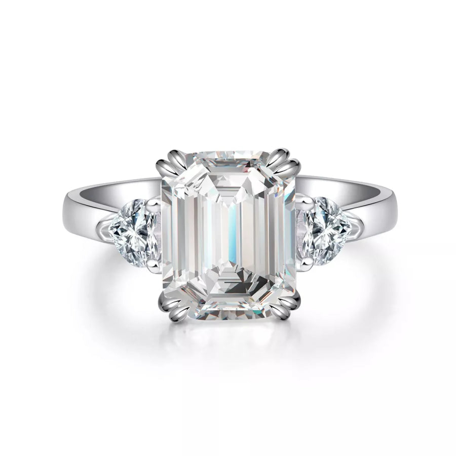 925 Sterling Silver Zircon Geometric Ring Apparel and Accessories