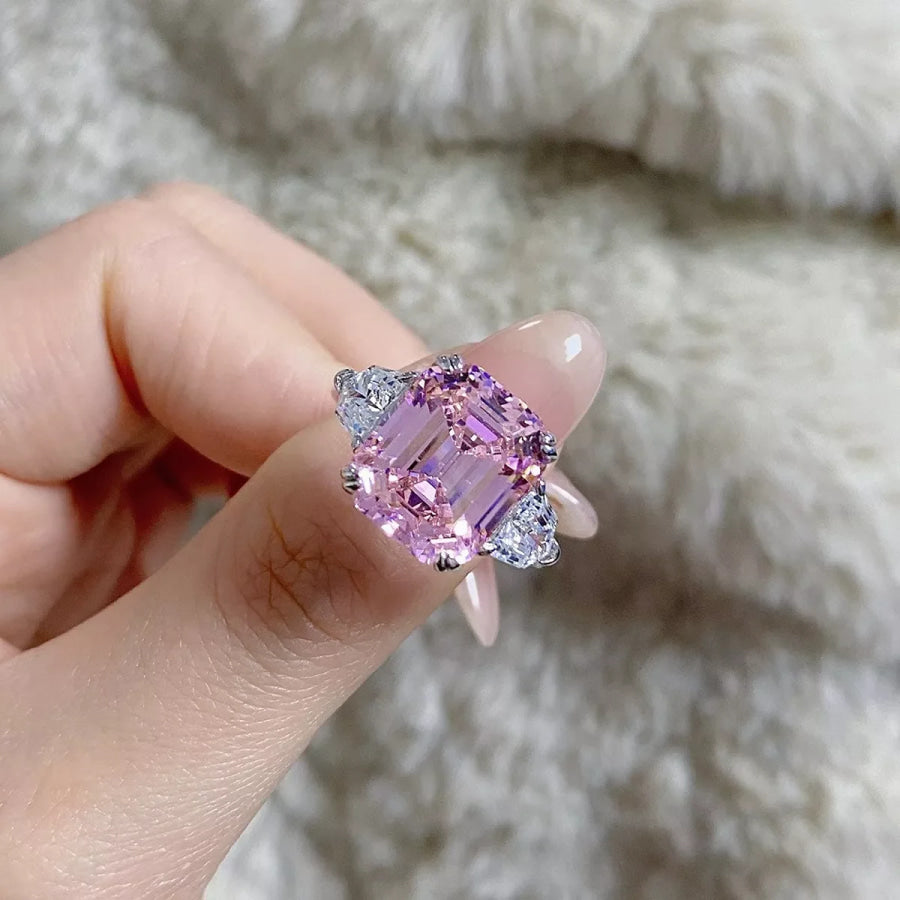 925 Sterling Silver Zircon Geometric Ring Apparel and Accessories