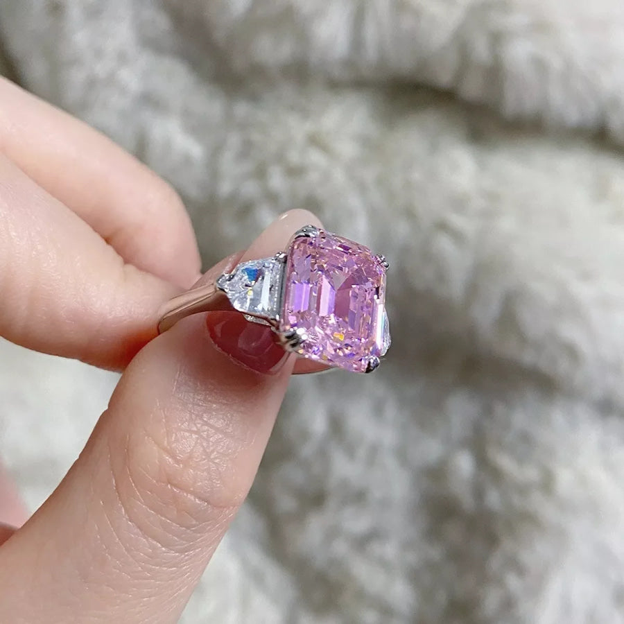 925 Sterling Silver Zircon Geometric Ring Apparel and Accessories