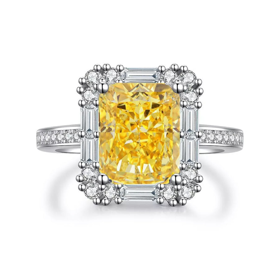 925 Sterling Silver Zircon Geometric Ring Apparel and Accessories
