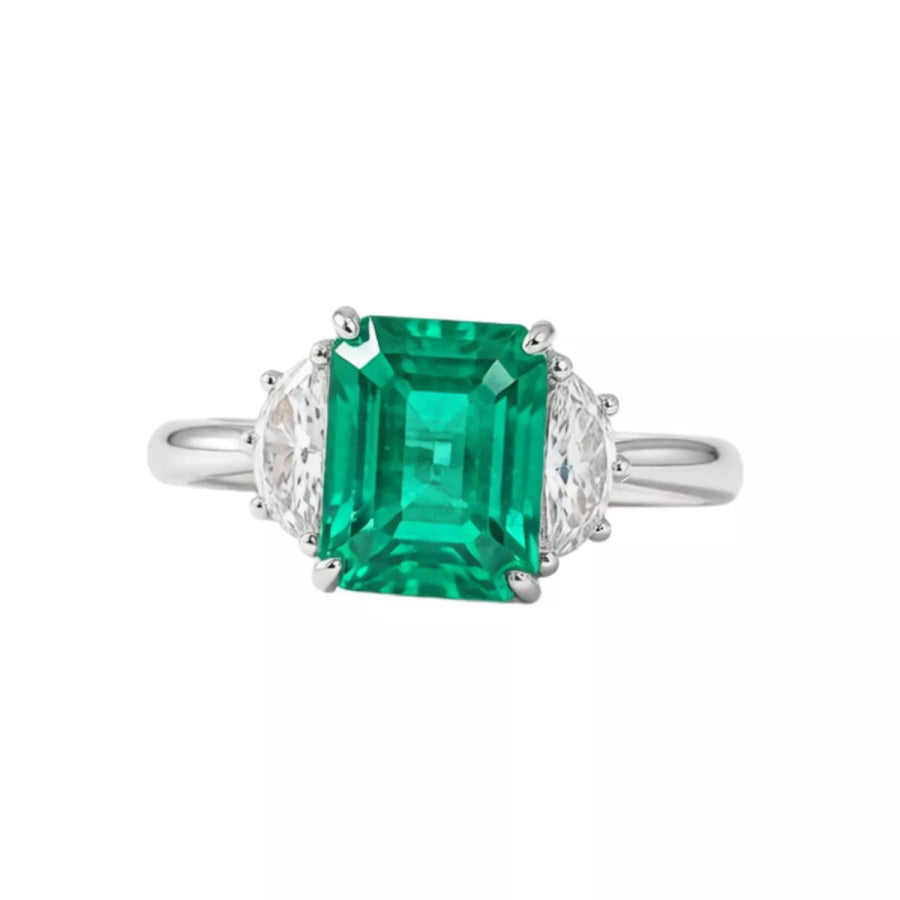 925 Sterling Silver Zircon Geometric Ring Apparel and Accessories
