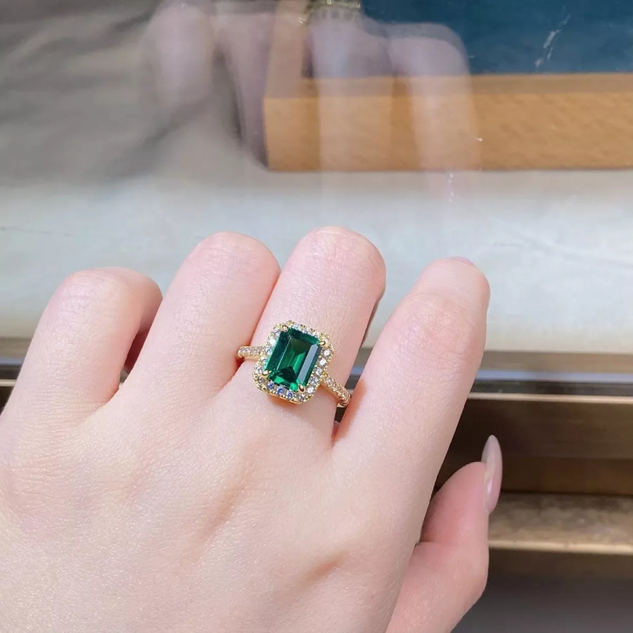 925 Sterling Silver Zircon Geometric Ring Apparel and Accessories