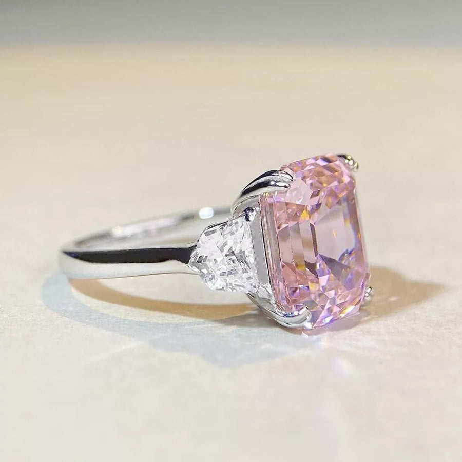 925 Sterling Silver Zircon Geometric Ring Apparel and Accessories