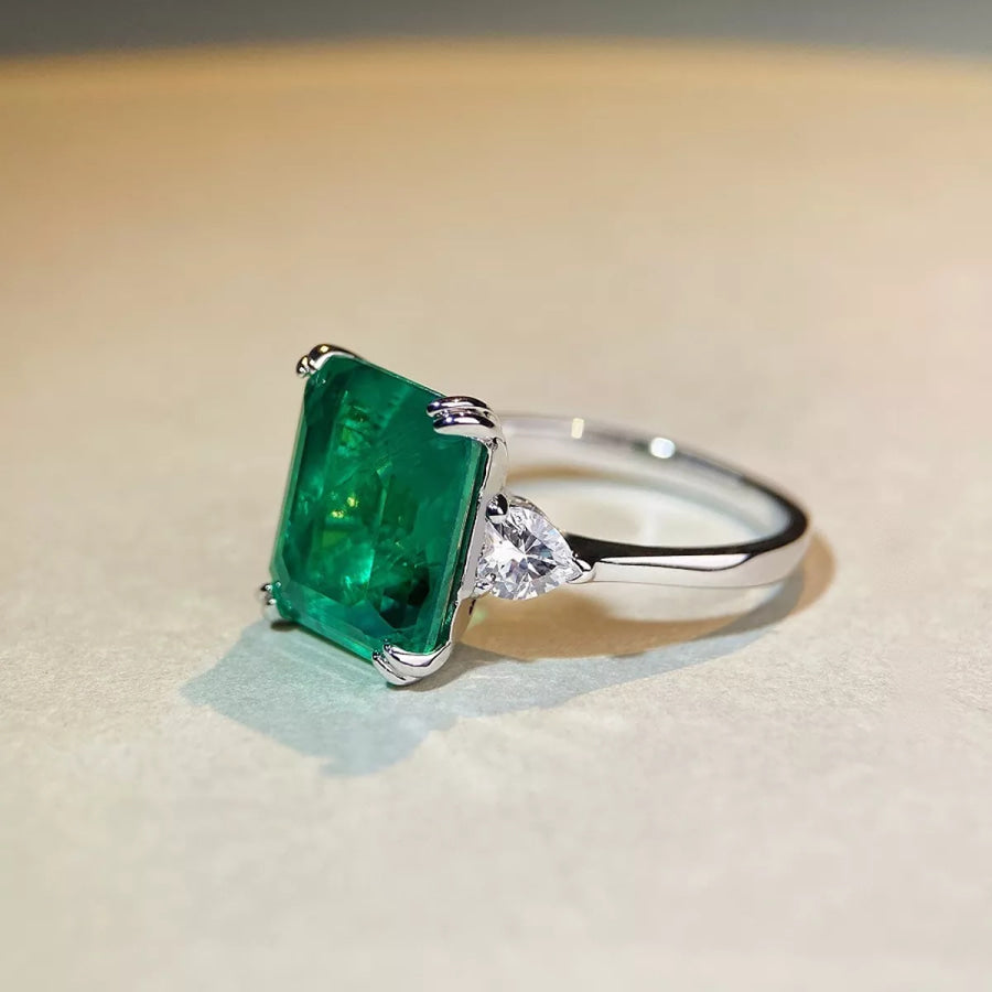 925 Sterling Silver Zircon Geometric Ring Apparel and Accessories