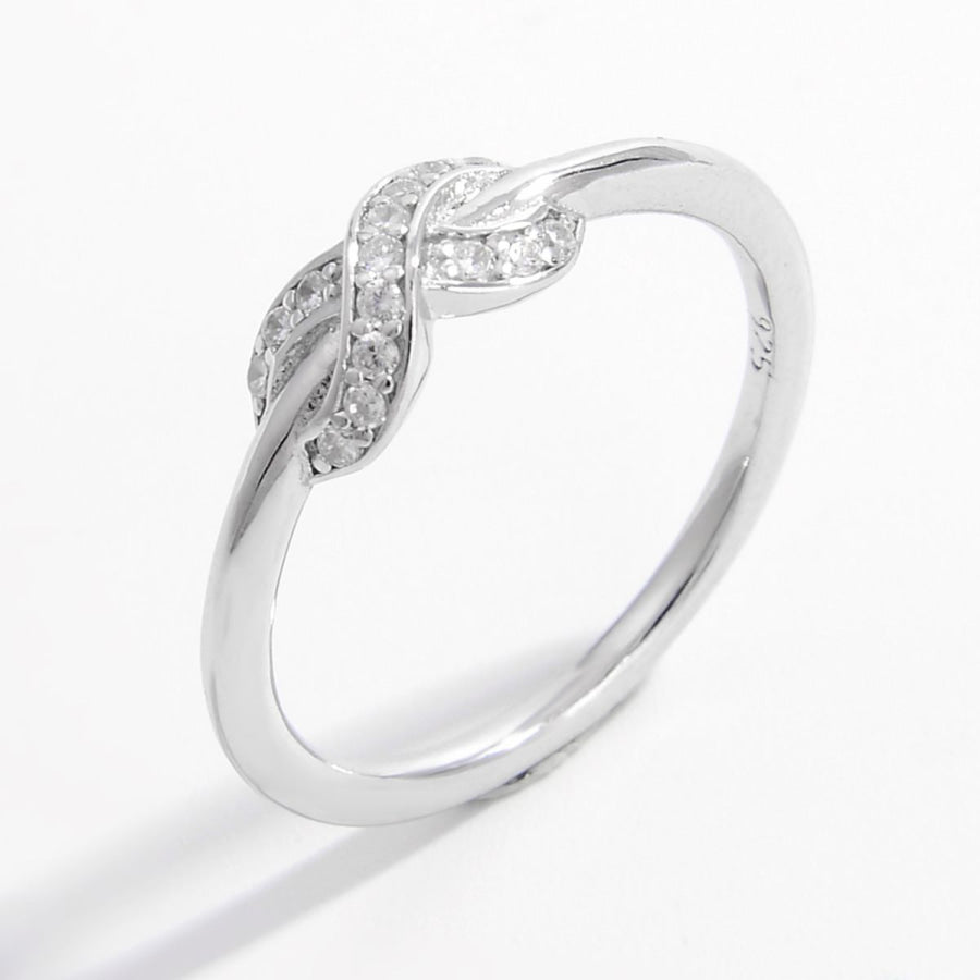 925 Sterling Silver Zircon Geometric Ring Apparel and Accessories