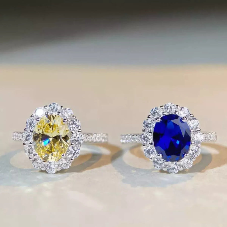 925 Sterling Silver Zircon Geometric Ring Apparel and Accessories