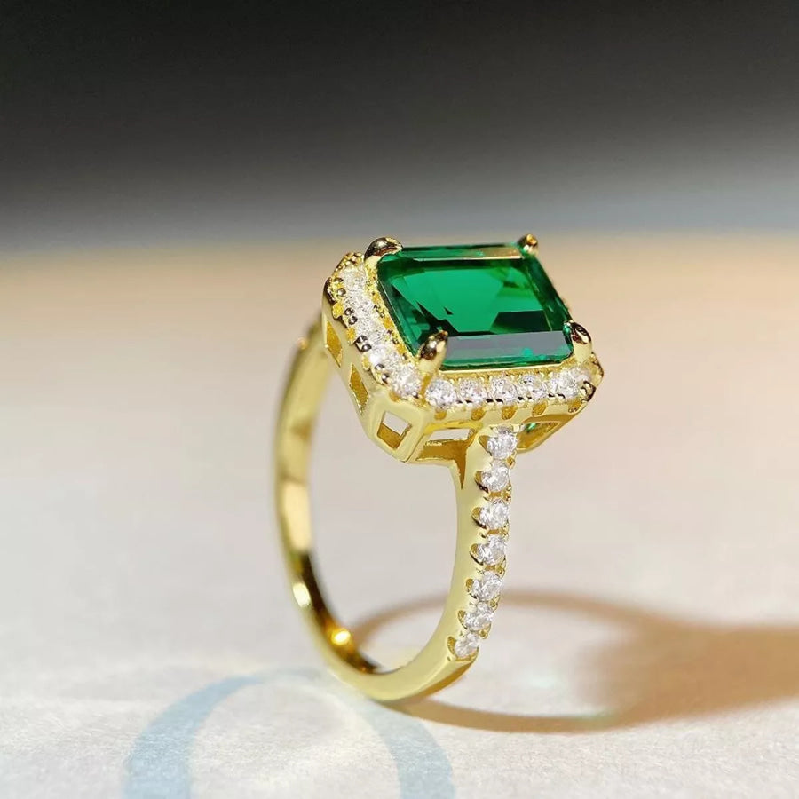 925 Sterling Silver Zircon Geometric Ring Apparel and Accessories