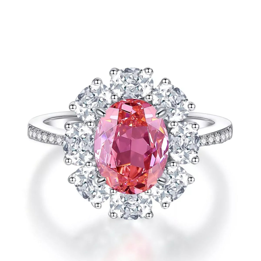 925 Sterling Silver Zircon Geometric Ring Style D / 5 Apparel and Accessories