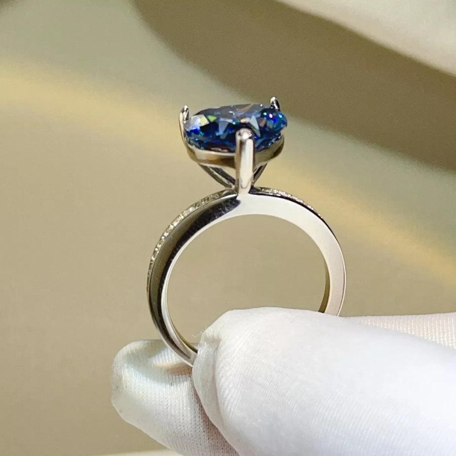 925 Sterling Silver Zircon Heart Ring Apparel and Accessories