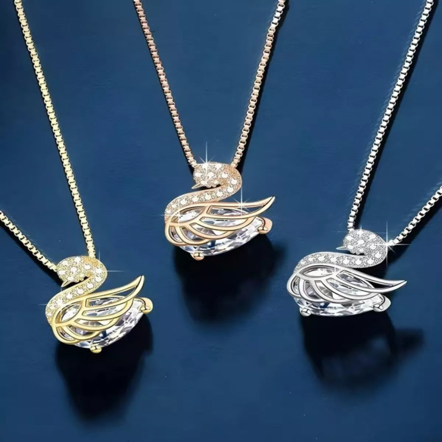 925 Sterling Silver Zircon Pendant Necklace Apparel and Accessories
