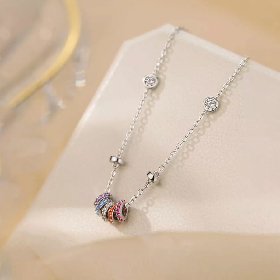 925 Sterling Silver Zircon Pendant Necklace Apparel and Accessories