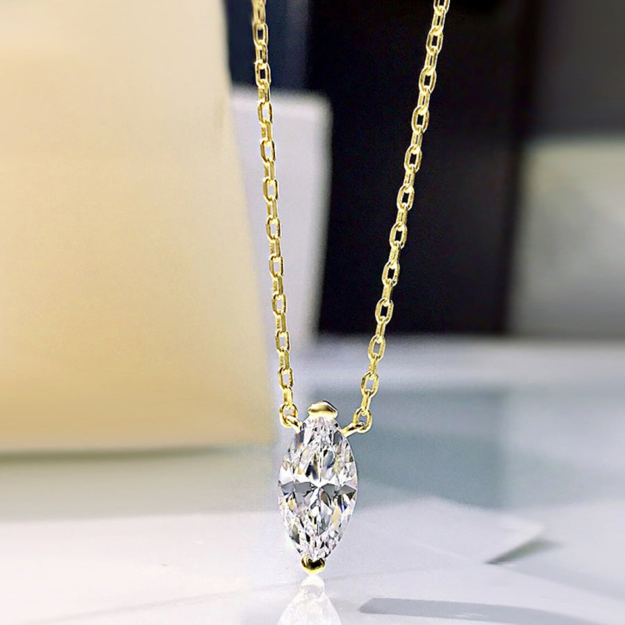 925 Sterling Silver Zircon Pendant Necklace Apparel and Accessories
