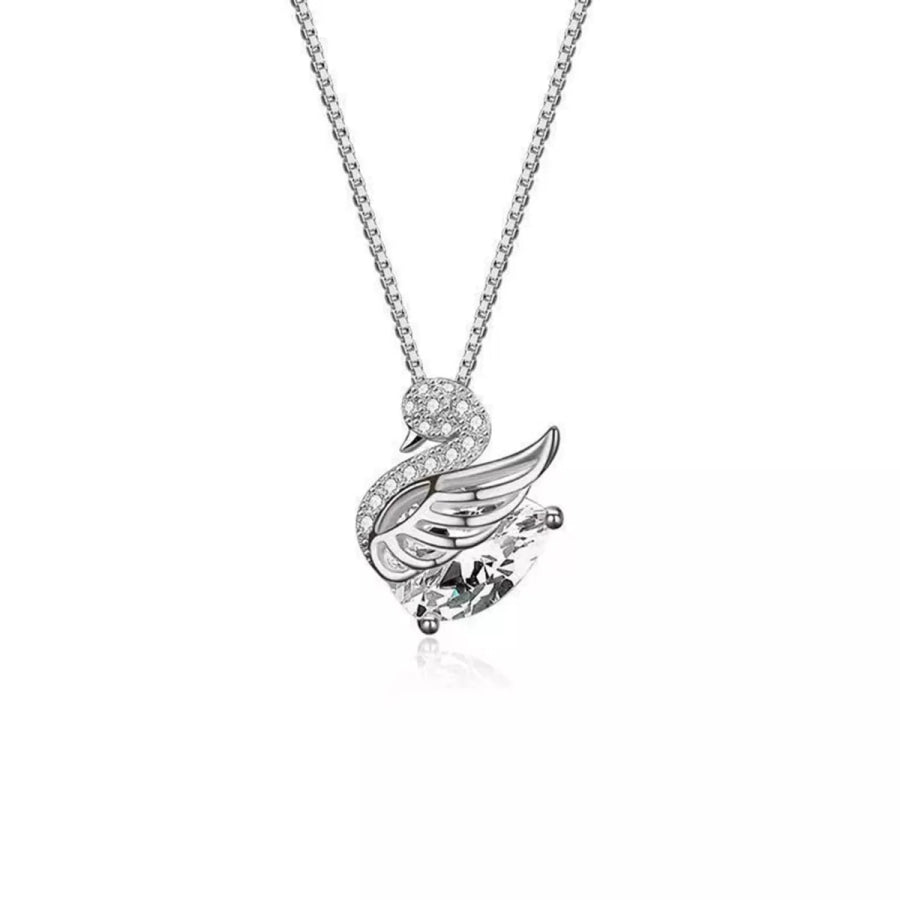 925 Sterling Silver Zircon Pendant Necklace Apparel and Accessories