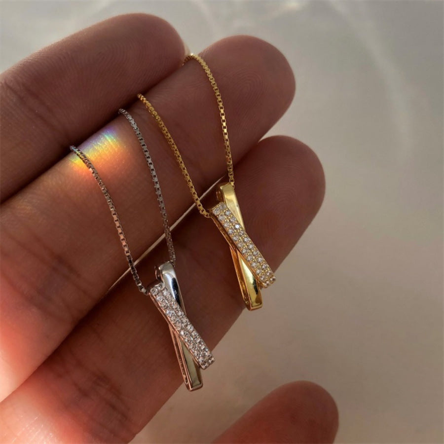 925 Sterling Silver Zircon Pendant Necklace Apparel and Accessories