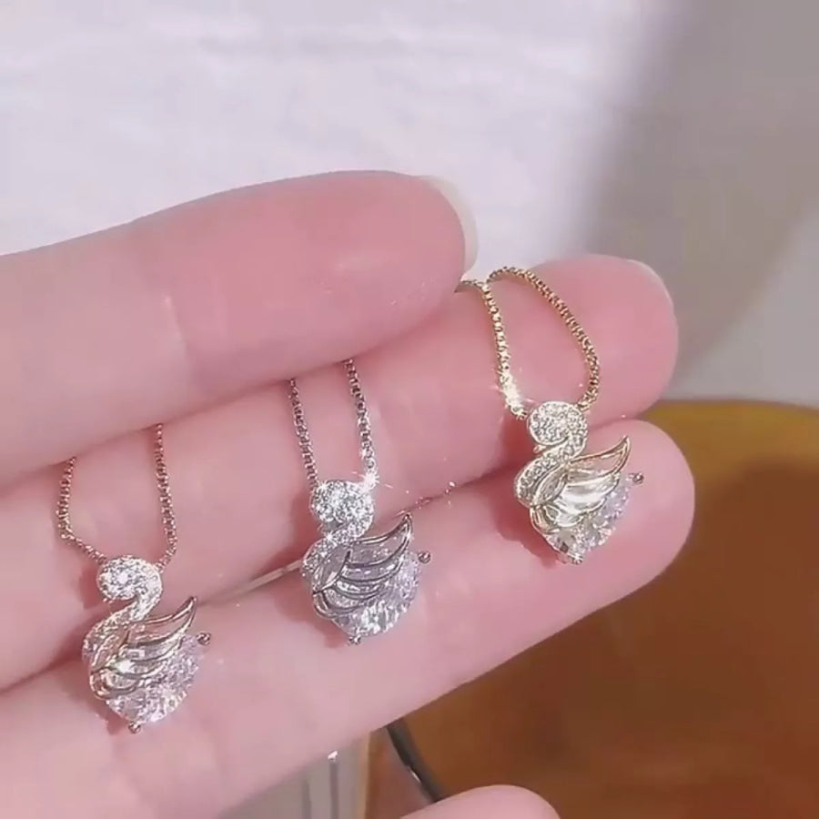 925 Sterling Silver Zircon Pendant Necklace Apparel and Accessories