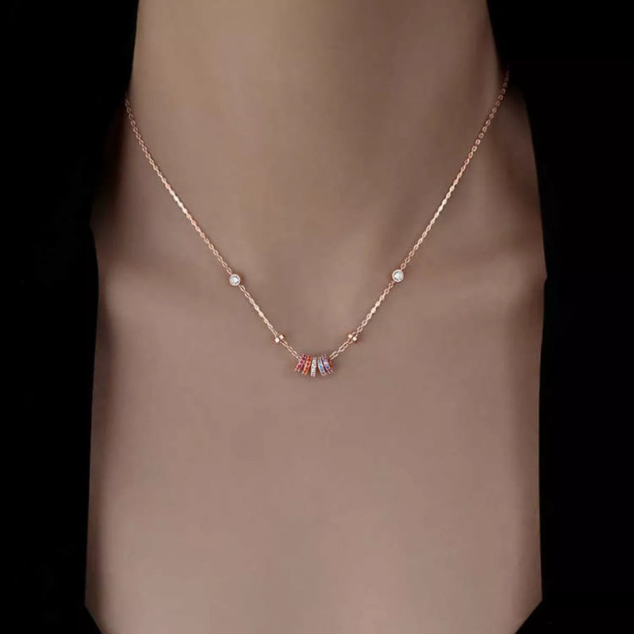 925 Sterling Silver Zircon Pendant Necklace Apparel and Accessories