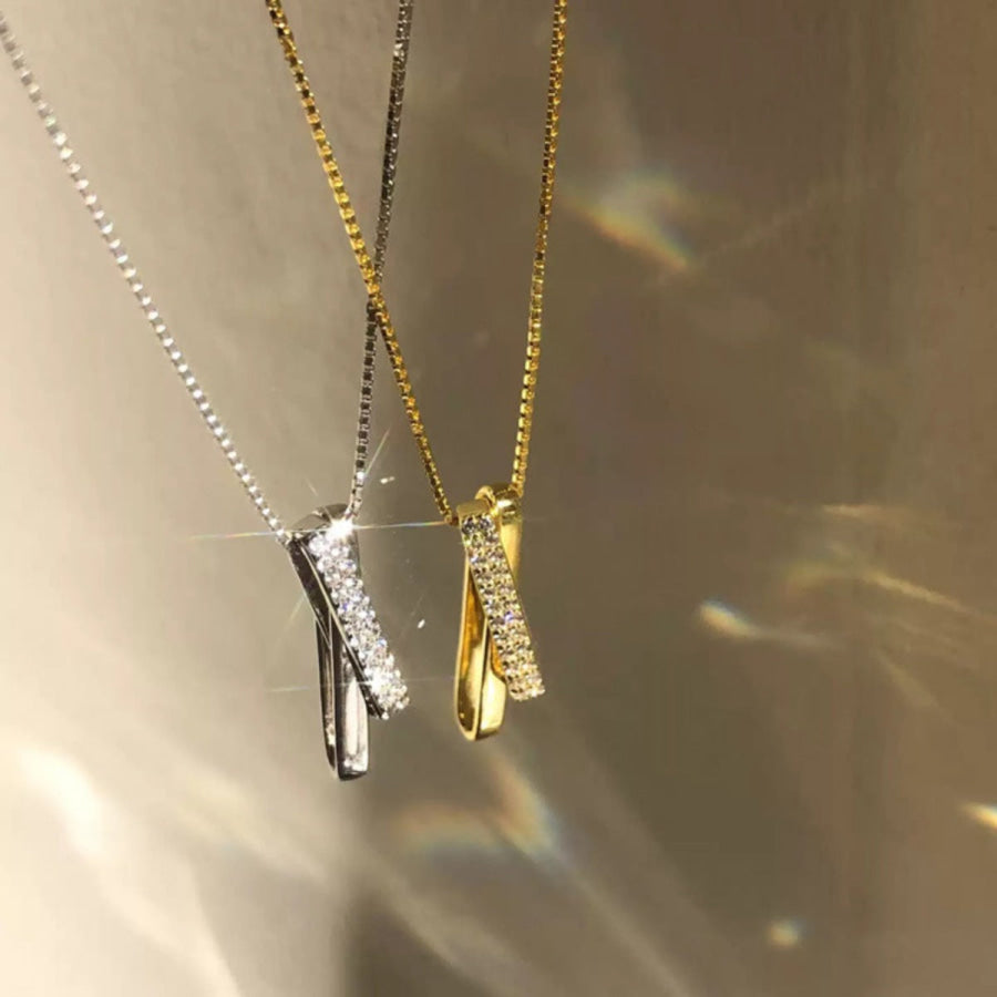 925 Sterling Silver Zircon Pendant Necklace Apparel and Accessories