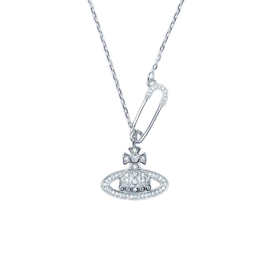 925 Sterling Silver Zircon Pendant Necklace Silver / One Size Apparel and Accessories