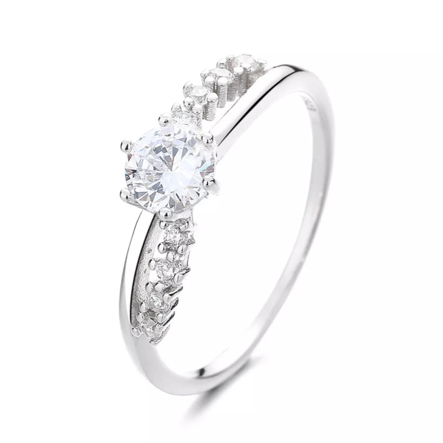 925 Sterling Silver Zircon Ring Apparel and Accessories