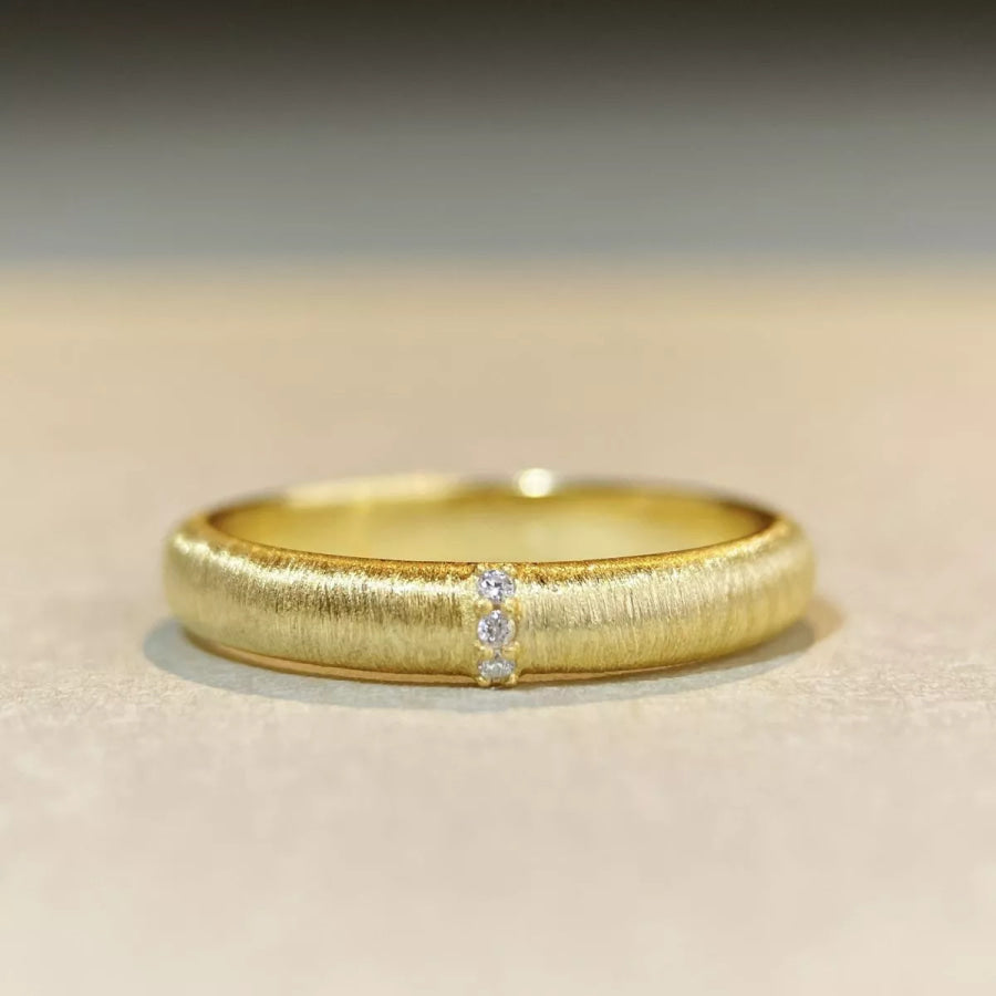 925 Sterling Silver Zircon Ring Gold / 5 Apparel and Accessories