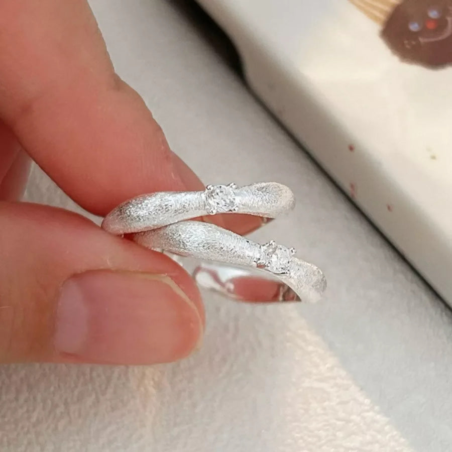 925 Sterling Silver Zircon Ring Silver / One Size Apparel and Accessories