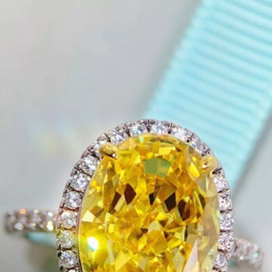 925 Sterling Silver Zircon Round Ring Apparel and Accessories