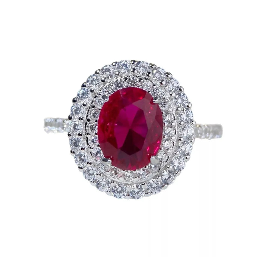 925 Sterling Silver Zircon Round Ring Apparel and Accessories