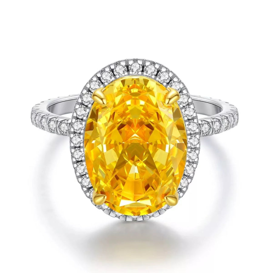 925 Sterling Silver Zircon Round Ring Apparel and Accessories