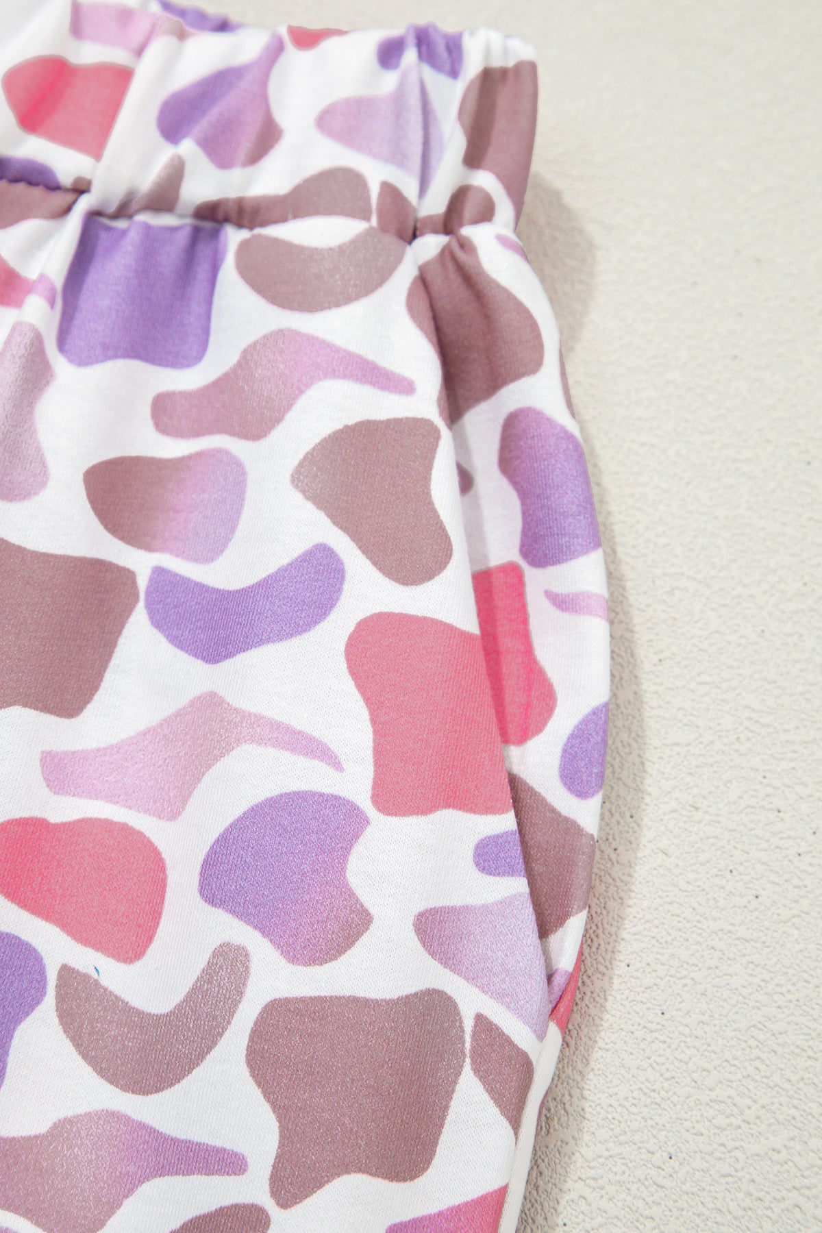 Medium Grey MAMA Letter Graphic Tee Camouflage Print Loose Pant Set