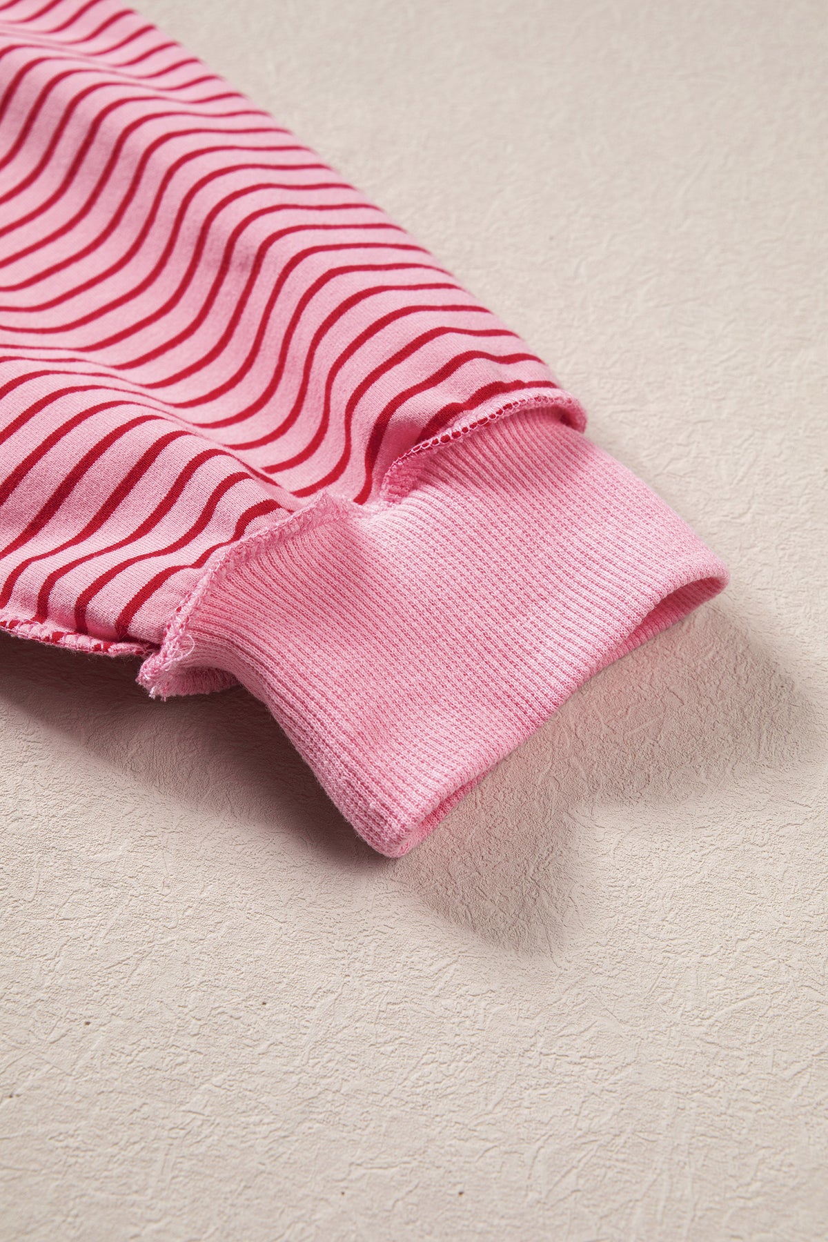 Green Stripe Ribbed Color Block Mock Neck Oversized Sweatshirt