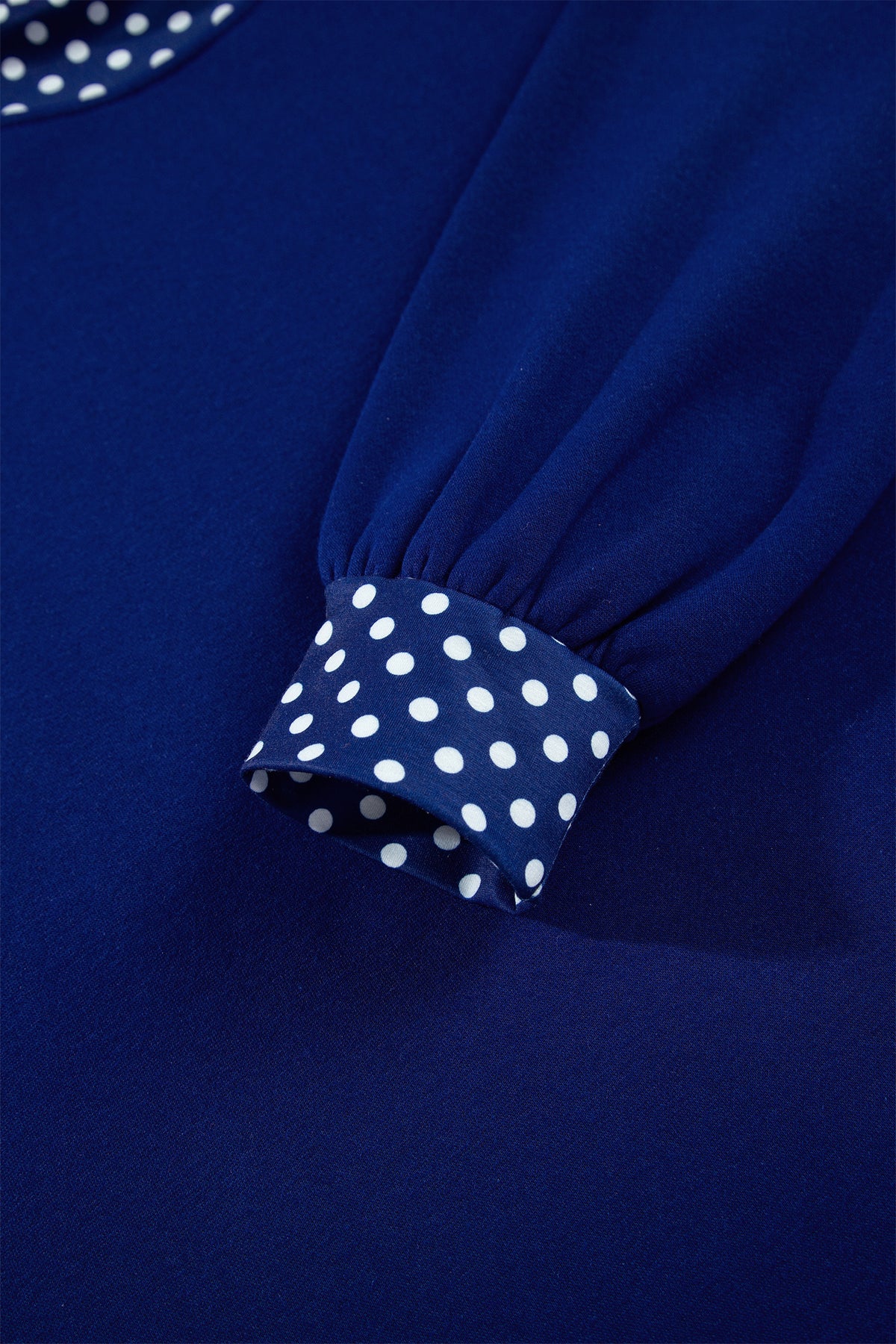 Brown Colorblock Polka Dot Contrast Trim Oversized Sweatshirt