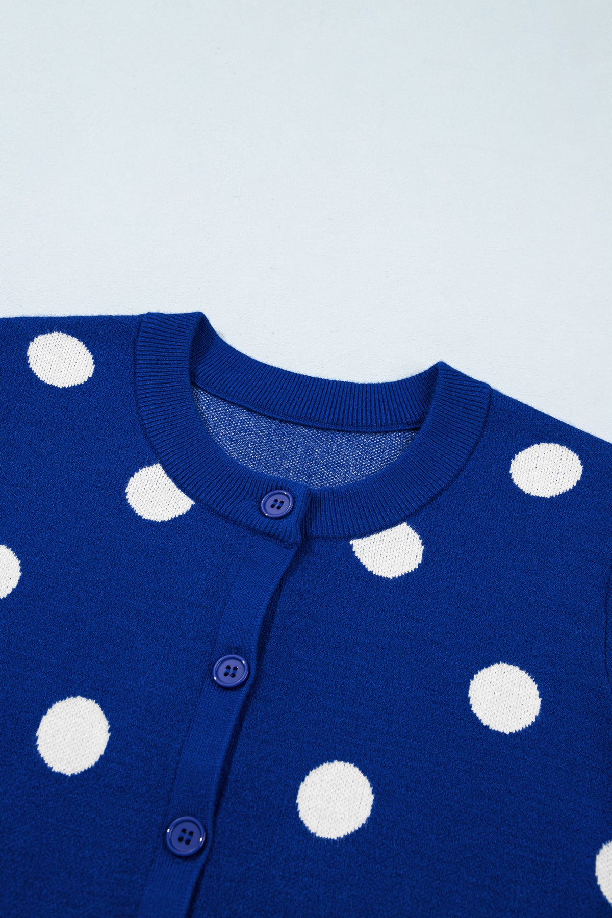 Fiery Red Casual Polka Dot Button Front Long Sleeve Sweater Cardigan