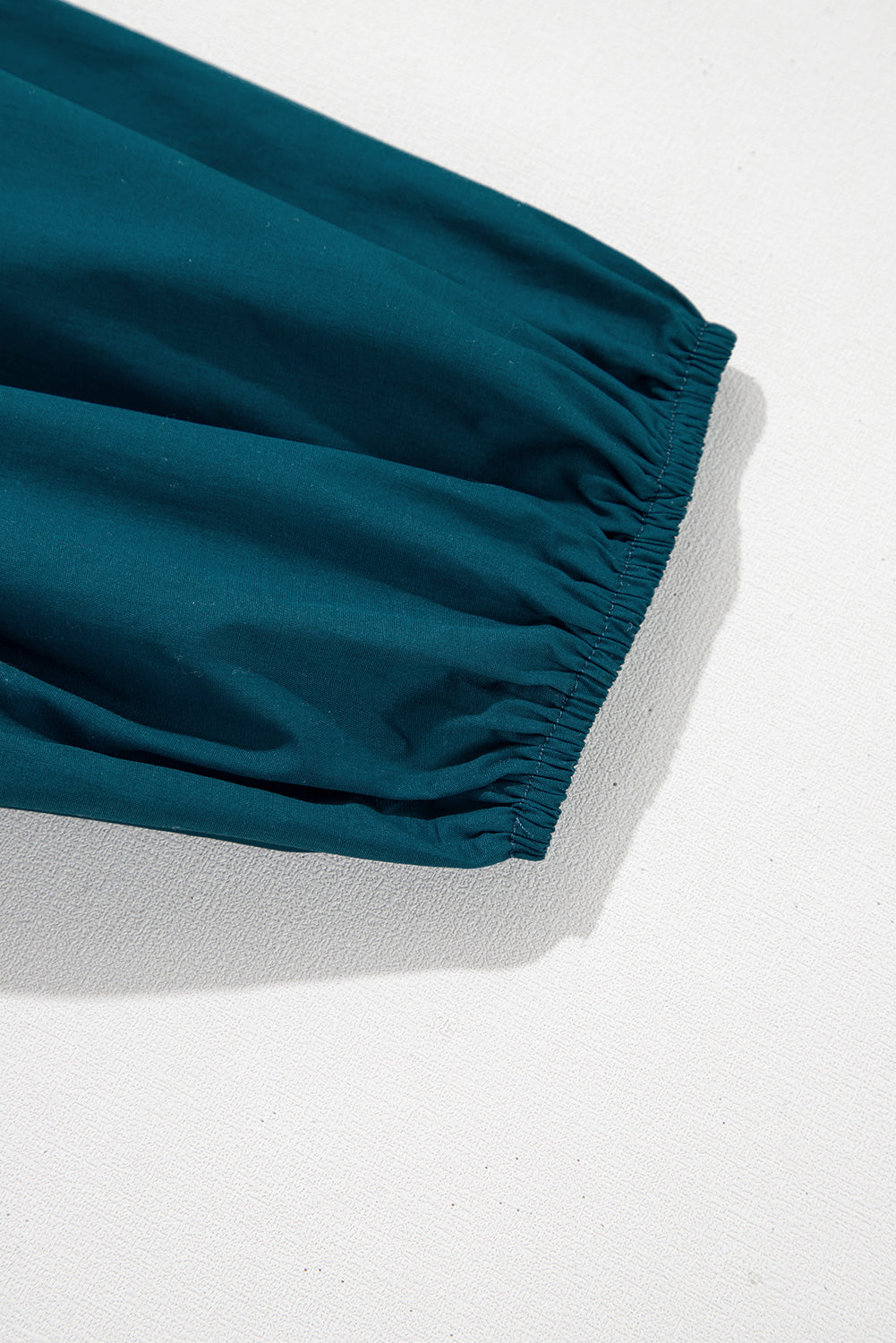 Blue Sapphire Colorblock Split V Neck Puff Sleeve Mini Dress