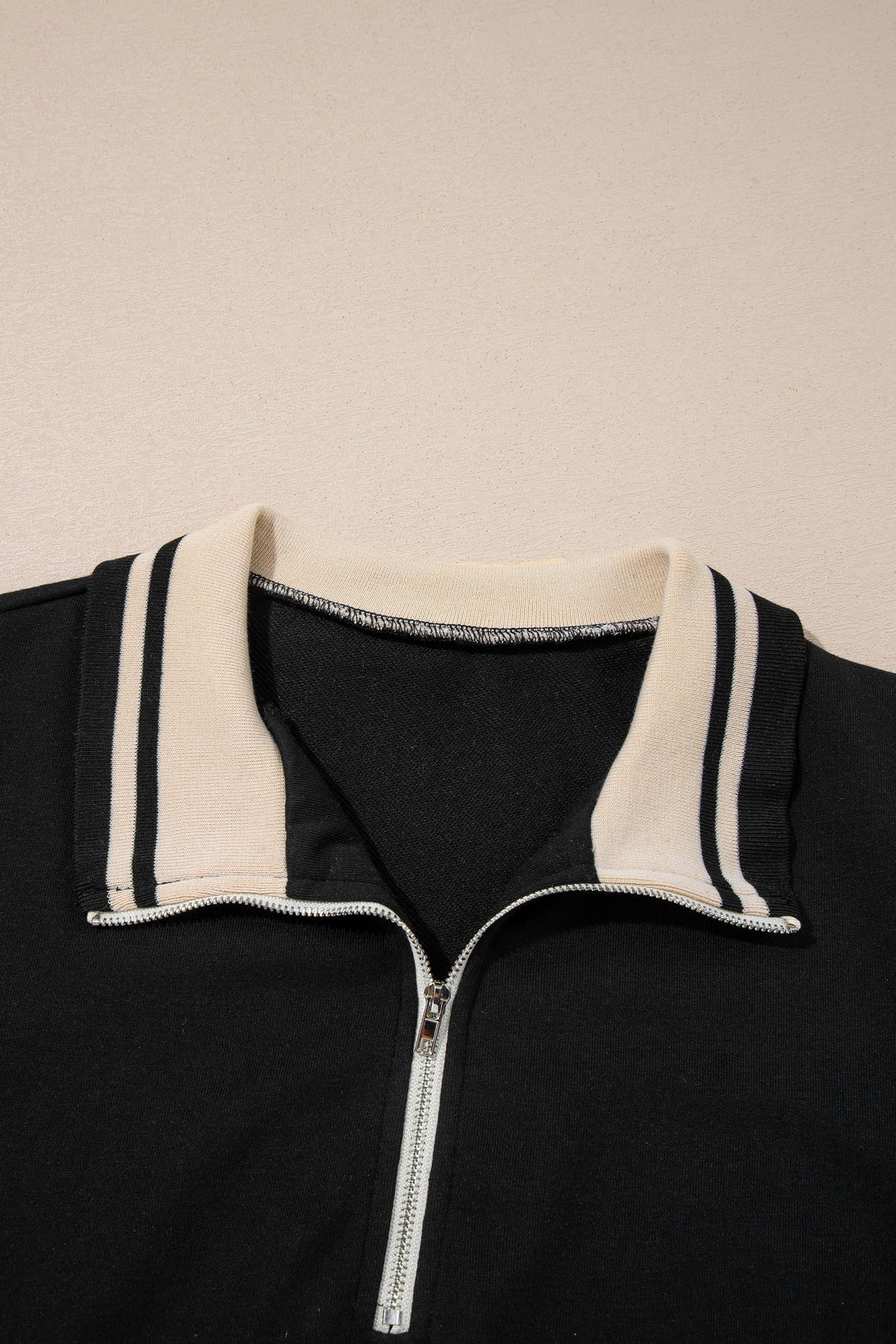 Black Striped Webbing Trim Preppy Polo Tee Dress