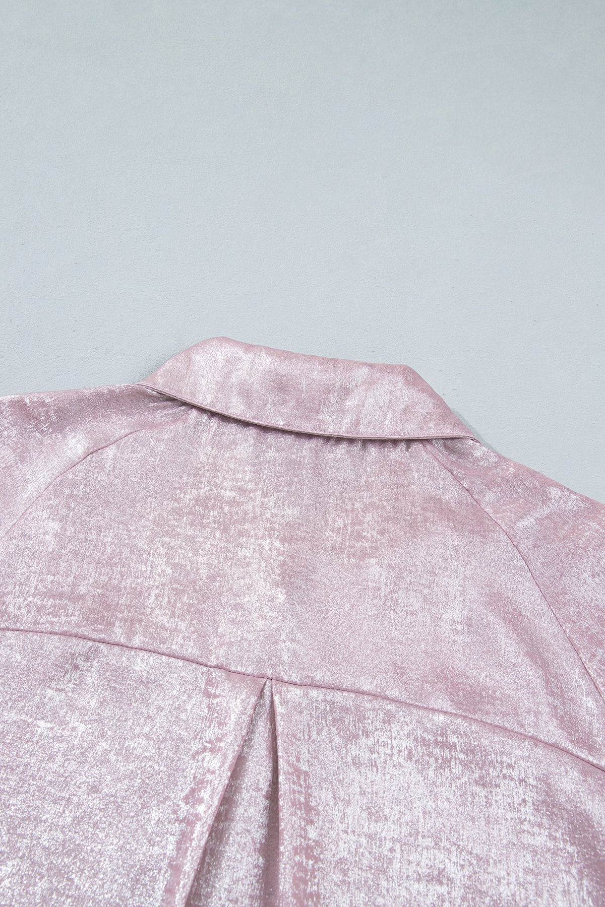 Delicacy Long Sleeve Button Front Ruffle Cuffs Back Paneling Shirt