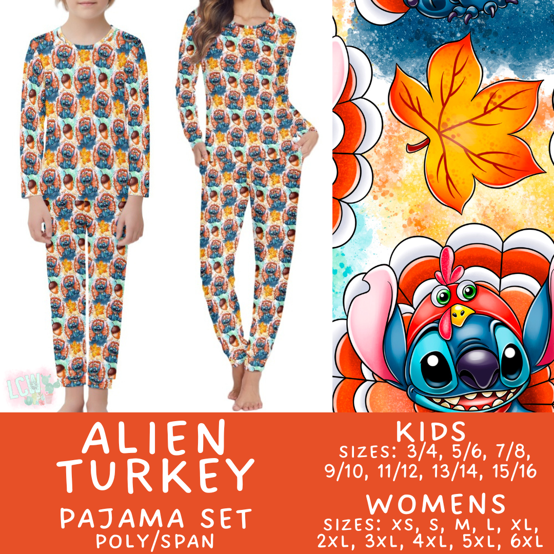 Preorder Custom Family PJ Sets - Alien Turkey - Closes 3 Sep - ETA late Nov 2025
