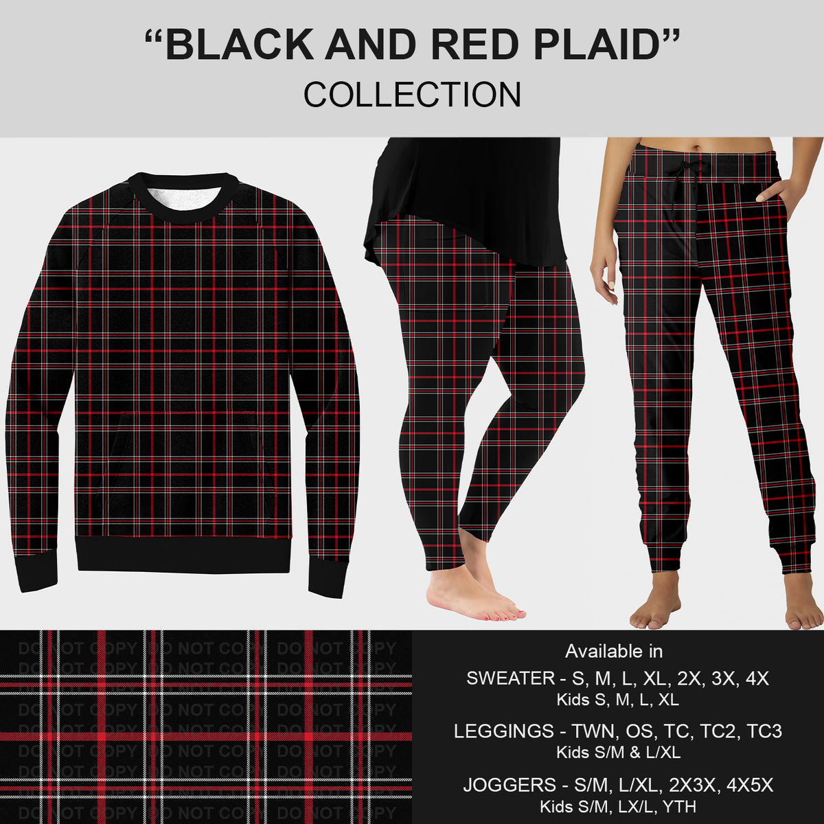 PREORDER Custom Styles - Black and Red Plaid - Closes 7 Oct - ETA early Jan 2026