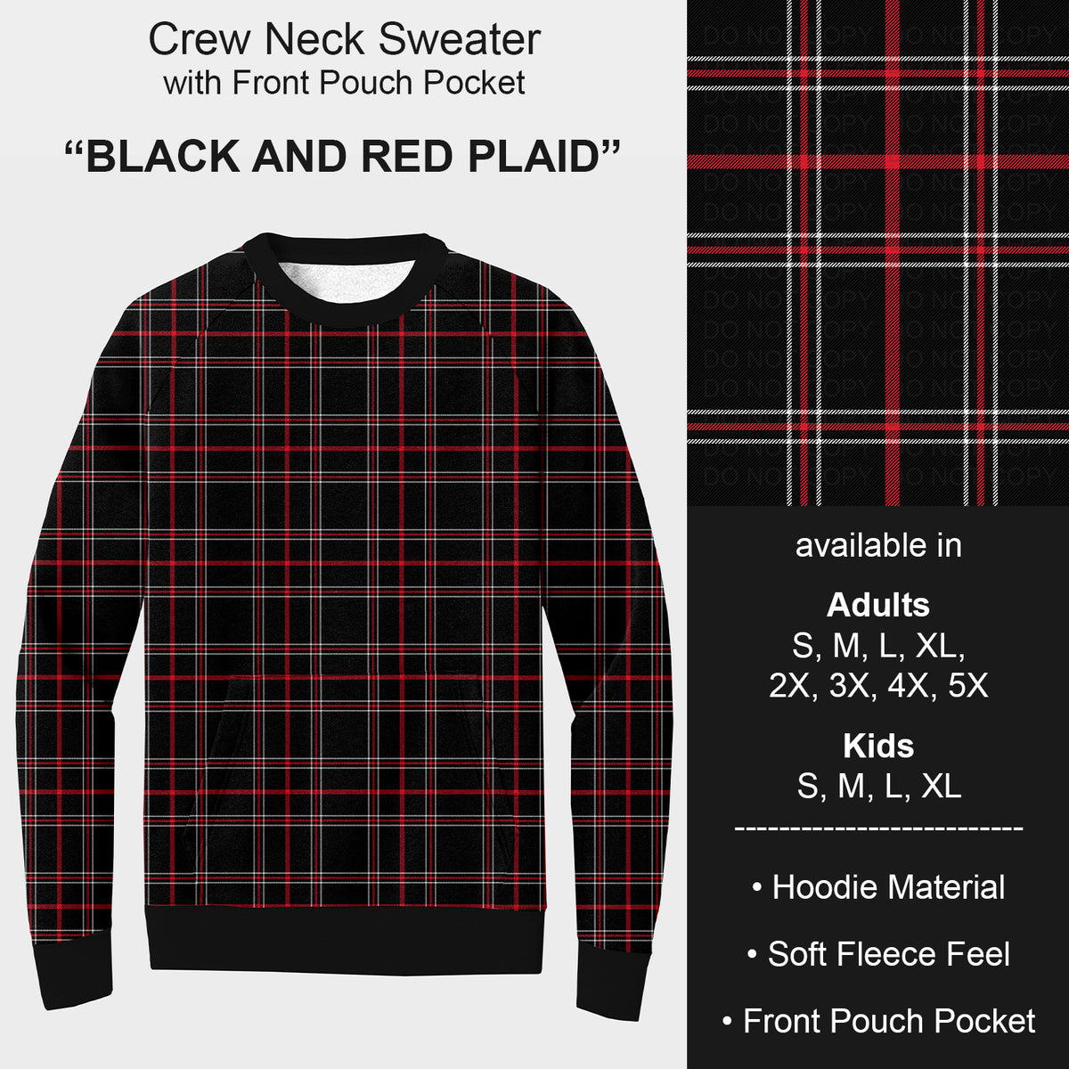PREORDER Custom Styles - Black and Red Plaid - Closes 7 Oct - ETA early Jan 2026