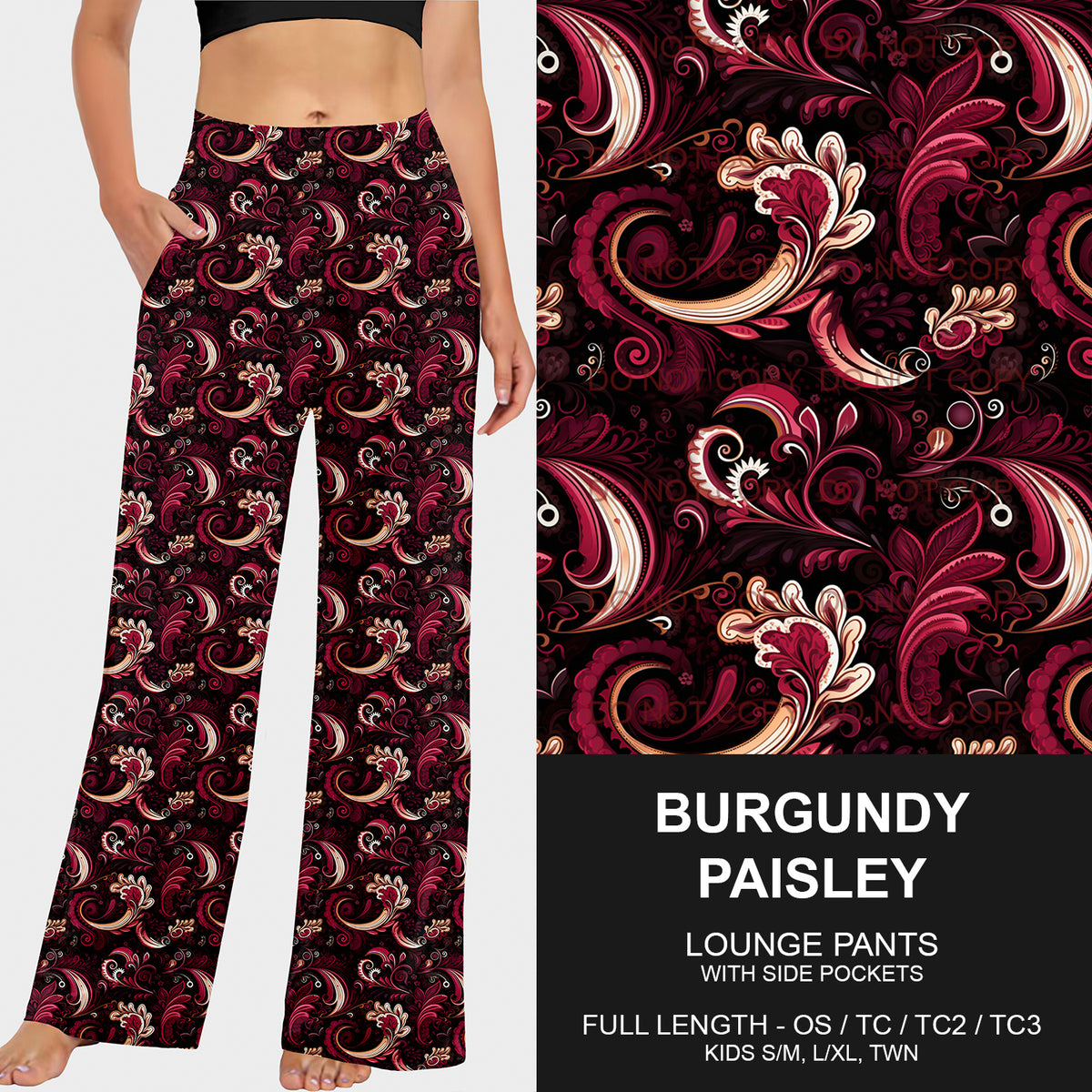 PREORDER Custom Styles - Burgundy Paisley - Closes 18 Feb - ETA late May 2025