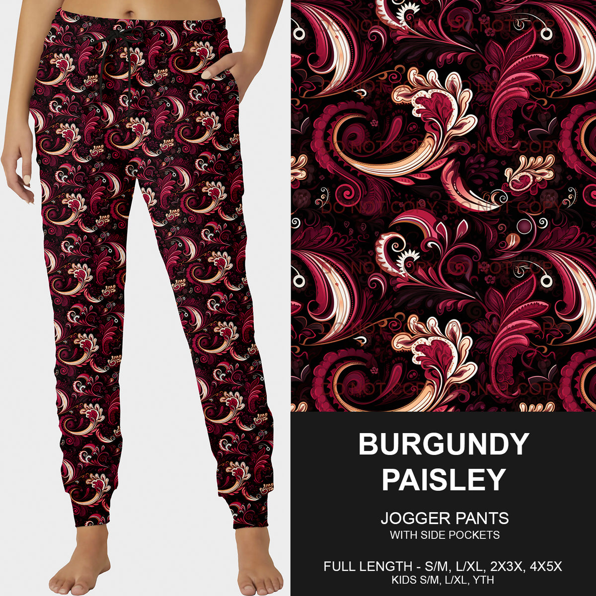 PREORDER Custom Styles - Burgundy Paisley - Closes 18 Feb - ETA late May 2025