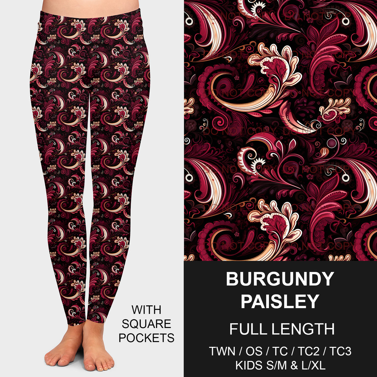 PREORDER Custom Styles - Burgundy Paisley - Closes 18 Feb - ETA late May 2025