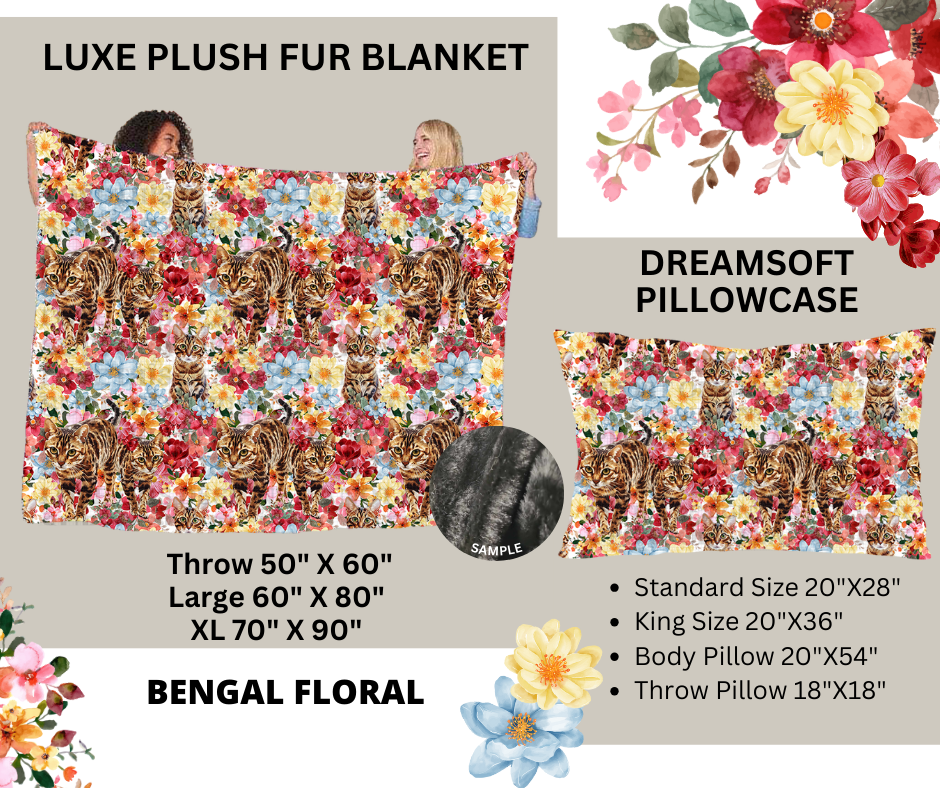 Preorder Custom Blankets / Pillowcases - Bengal Floral - Closes 24 Feb - ETA early Jun 2025