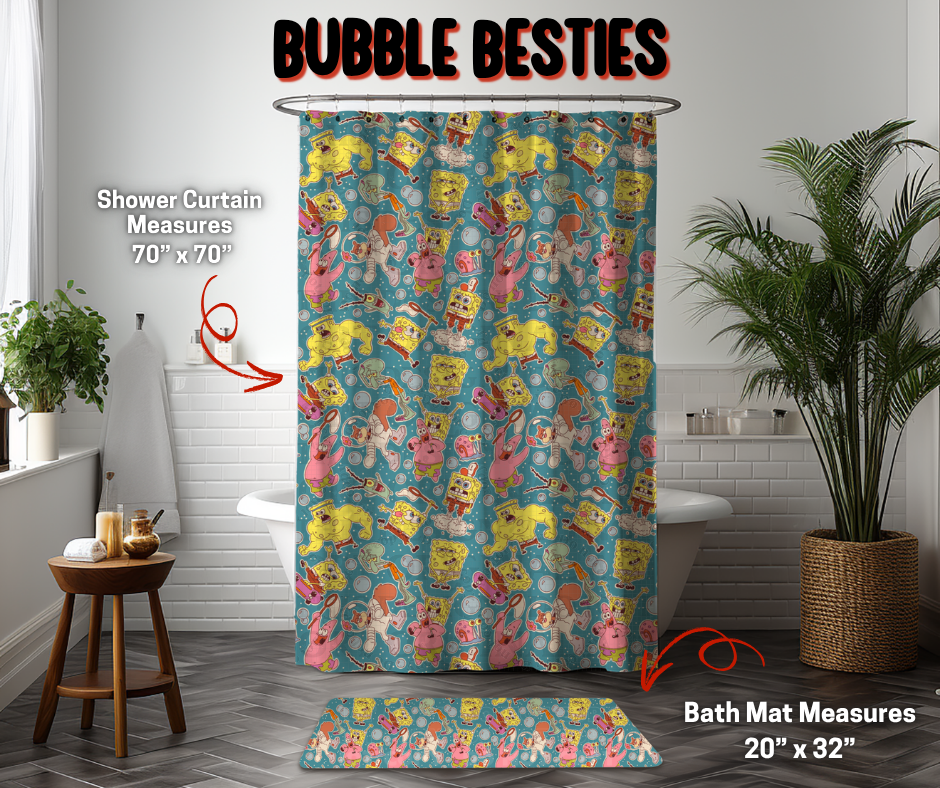 Preorder Custom Shower Curtain / Bath Mat - Bubble Besties - Closes 8 Sep - ETA early Jan 2026