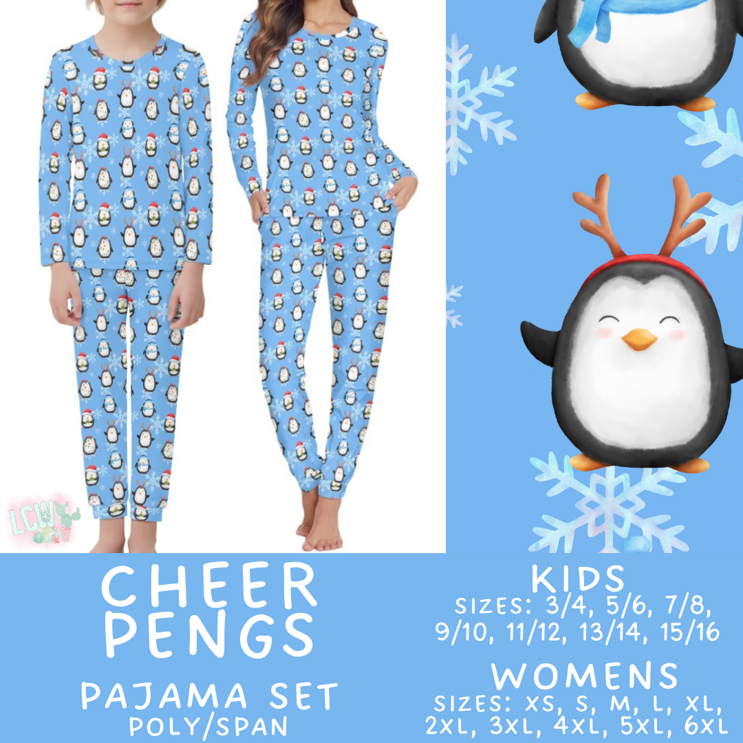 Preorder Custom Christmas Family PJ Sets - Cheer Pengs - Closes 12 Sep - ETA late Nov 2025