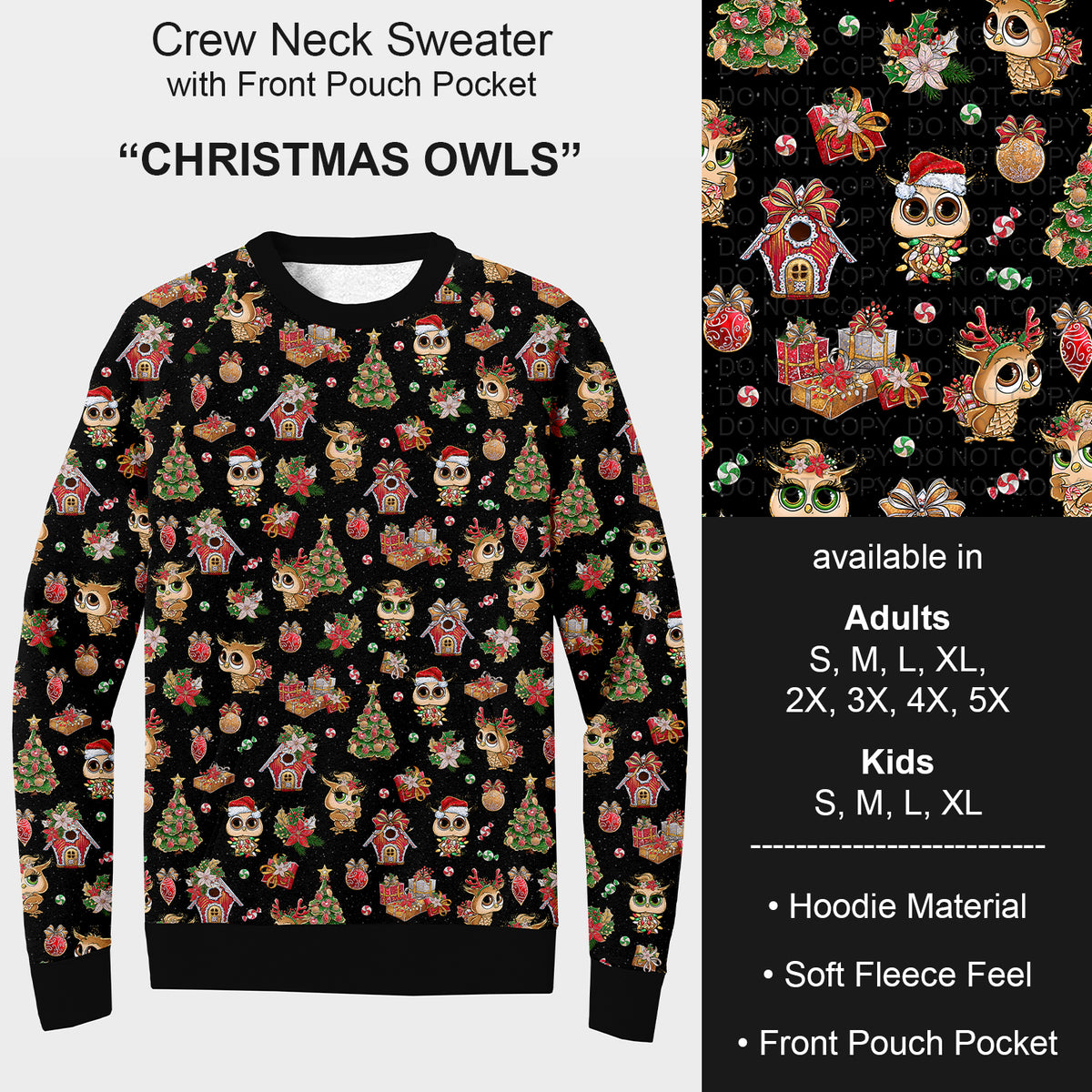 PREORDER Custom Styles - Christmas Owls - Closes 7 Oct - ETA early Jan 2026