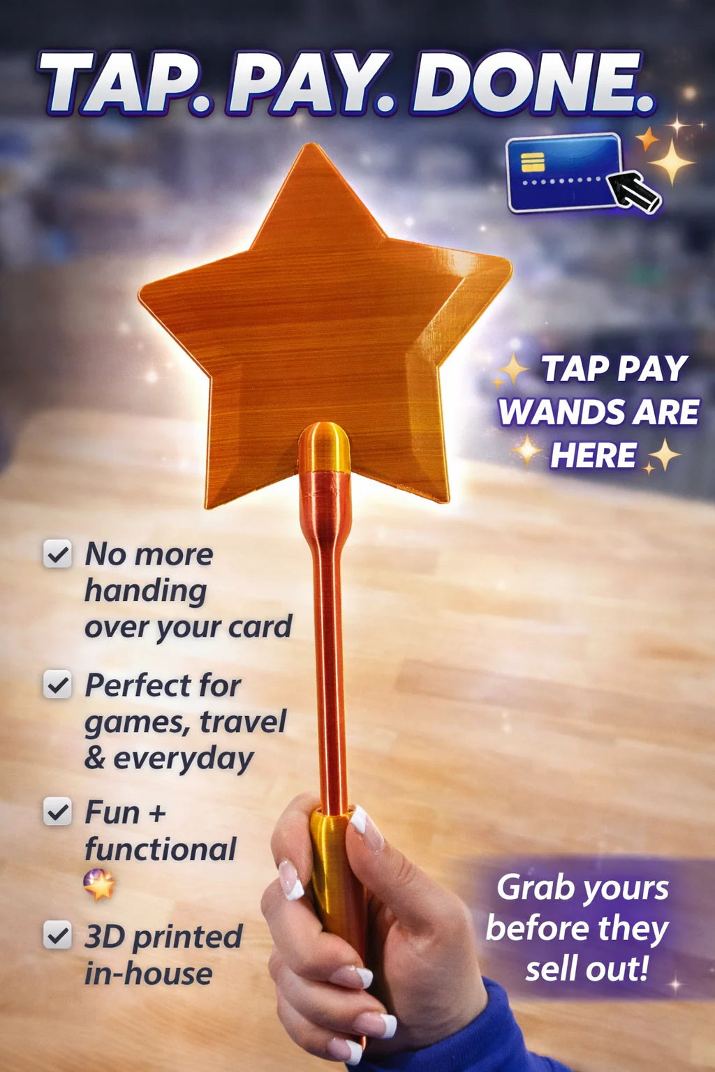 Preorder Custom 3D Tap Pay Wand - ETA 4-6 weeks