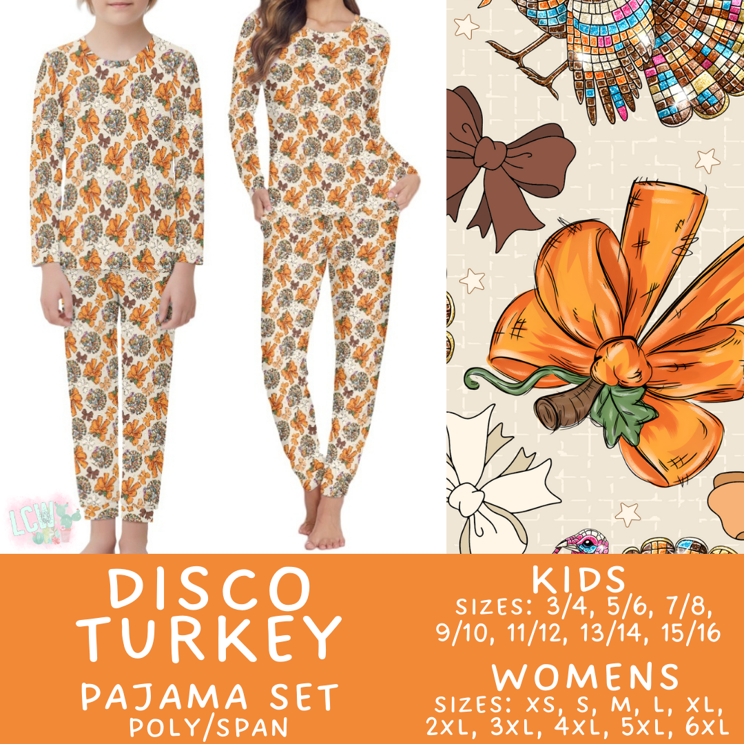 Preorder Custom Family PJ Sets - Disco Turkey - Closes 3 Sep - ETA late Nov 2025