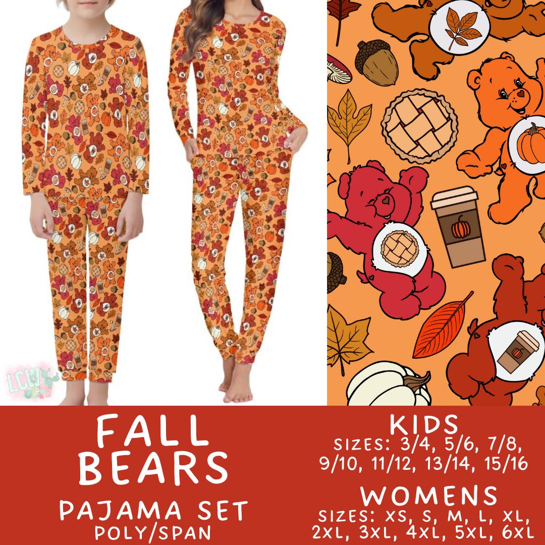 Preorder Custom Family PJ Sets - Fall Bears - Closes 3 Sep - ETA late Nov 2025