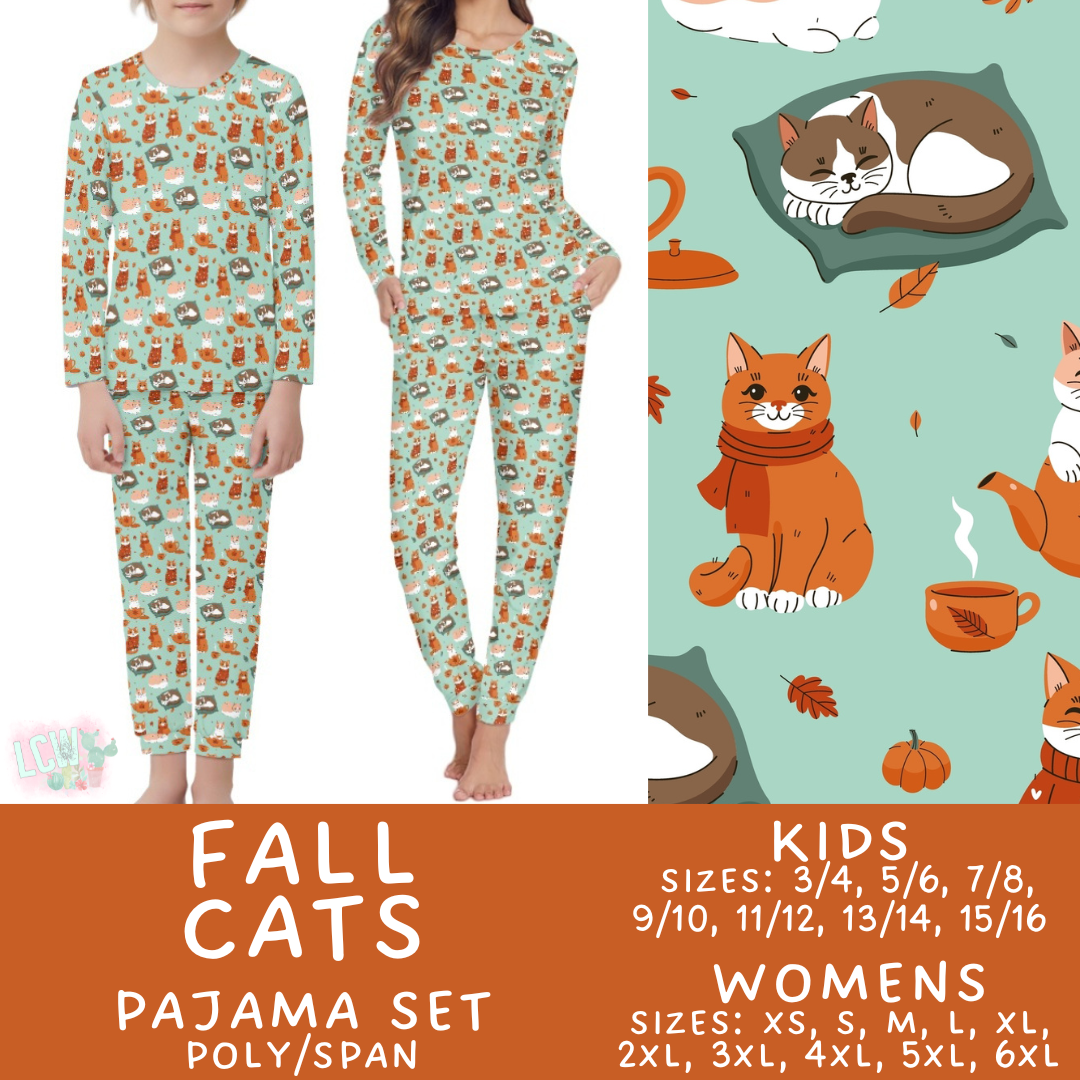 Preorder Custom Family PJ Sets - Fall Cats - Closes 3 Sep - ETA late Nov 2025